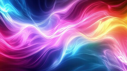 Obraz premium Each curve of the wave flows seamlessly into the next, as if the colors are constantly shifting and moving in a dance of light. 