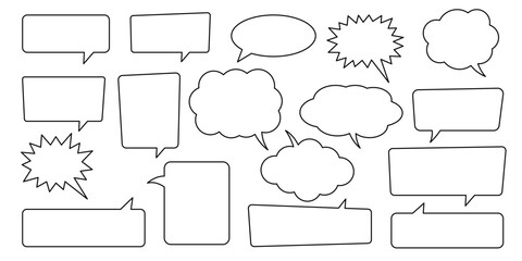Obraz premium Collection of line speech bubble, line speech balloon, chat bubble.