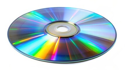 Compact Disc on White Background