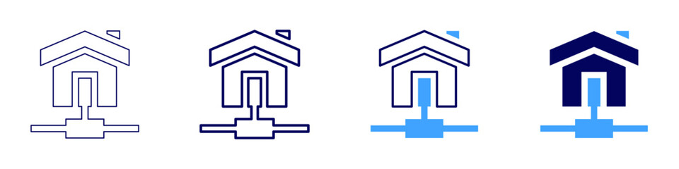 Smart plug technology icon in 4 different styles. Thin Line, Line, Bold Line, Duotone. Duotone style. Editable stroke