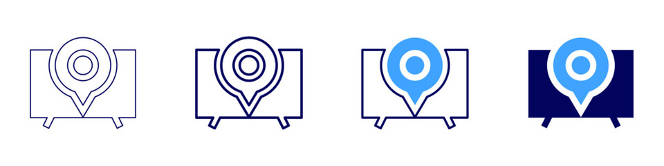 Smart tv icon in 4 different styles. Thin Line, Line, Bold Line, Duotone. Duotone style. Editable stroke