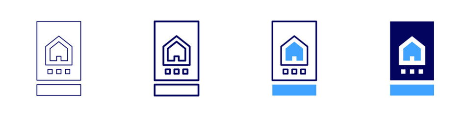 Voice activated smart home icon in 4 different styles. Thin Line, Line, Bold Line, Duotone. Duotone style. Editable stroke