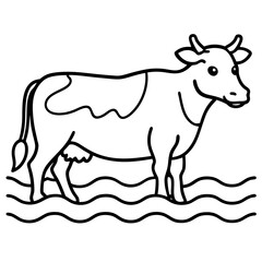 cow water floating