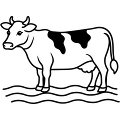 cow water floating