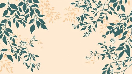 Obraz premium Green foliage on a gentle pastel backdrop, ideal for natural and eco-friendly aesthetics