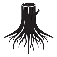 Tree Stump Silhouette Vector Illustration Wood Nature Environment