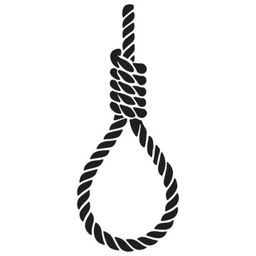 Hanging Noose Silhouette Vector Illustration Dark Web Element