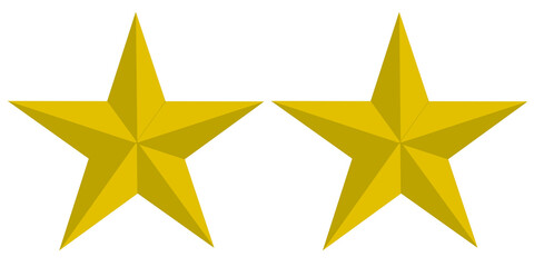 3d golden star, gold star on white, award, success, 2 golden stars on blank, two stars png, two stars sticker, gold two stars on blank