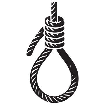 recommend clip art: Hanging Noose Silhouette Vector Illustration with Rope Detail