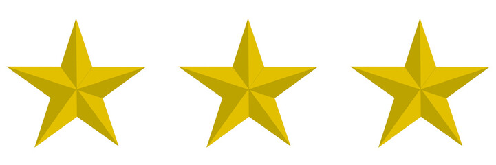 Obraz premium gold star award, golden stars isolated on white, three gold stars, gold star on blank, 3 gold stars sticker, 3 gold stars png, png, stars award PNG 