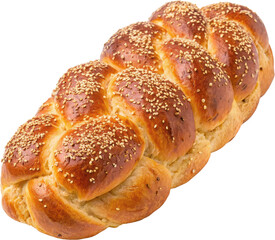 Freshly Baked Challah Bread with Sesame Seeds   A Traditional Jewish Pastry Loaf