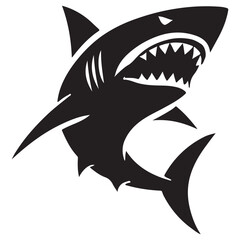 Aggressive Shark Silhouette Vector Illustration of a Predator