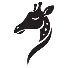 Elegant Giraffe Silhouette Illustration Peaceful Animal Vector Art