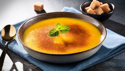 Spanish traditional dessert crema catalana