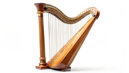 Harp on White Background
