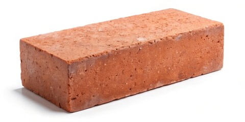 Red Brick on White Background