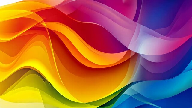Vibrant colorful wave patterns ebb and flow in dynamic abstract art progression