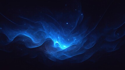 Abstract geometric background with blue and black tones. Featuring tangled line patterns. Showcasing complex and interwoven designs. Ideal for abstract art and creative projects.