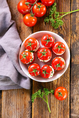 Cherry Tomatoes Stuffed with Cream Cheese