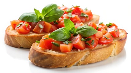 Bruschetta on White Background
