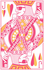 Tropical Court Playing Cards - Jack Card Pink