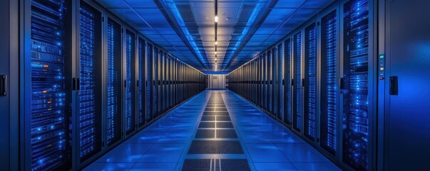 Highspeed neural network computing, AI supercomputer processing vast datasets