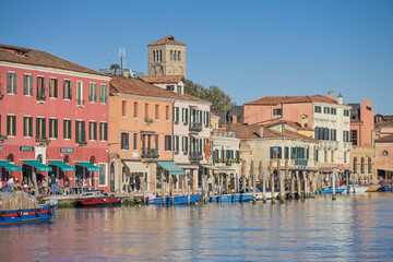Canal Grande di Murano, Uferstraße Riva Longa, Altbauten, Murano, Venedig, Venetien, Italien