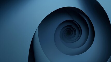 Fototapeta premium Spiral Shapes on blue Background for Design, Banner Template, Abstract Spiral Wallpaper with Copy Space, Minimalist Spiral Pattern Wallpaper