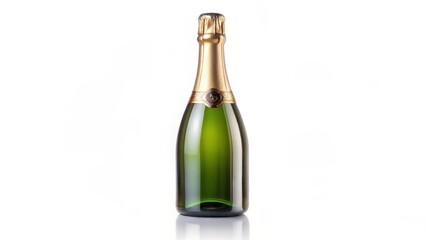 Champagne Bottle on White Background