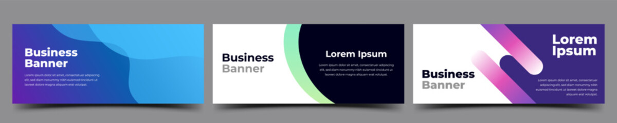 Set of modern horizontal banner vector design