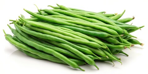 Fototapeta premium Green Beans on White Background
