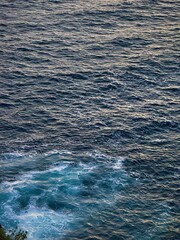 Ocean Waves with Golden Reflections and Deep Blue Tones