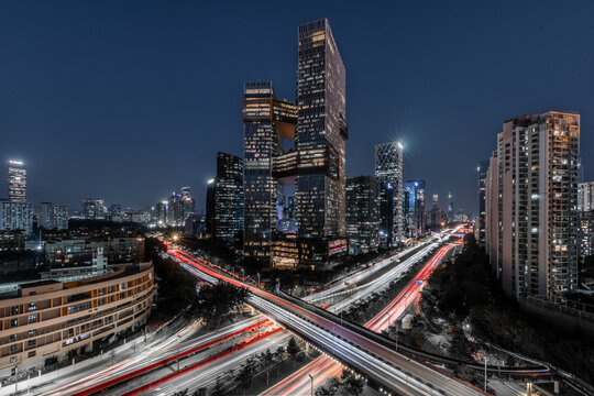 Tencent Building of Binhai at blue hour