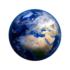 Round earth with transparent background