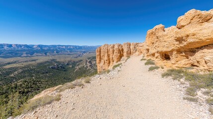 Fototapeta premium High Desert Trail Overlook, Sunny Day