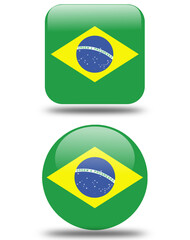 Fototapeta premium square and circullar 3d look flag of brazil