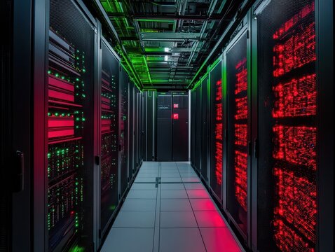 Advanced AI supercomputer, deep neural network algorithms processing highspeed information