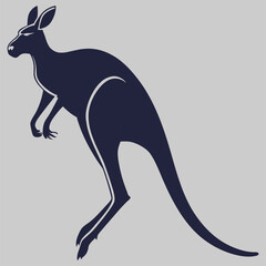 a kangaroo mid-hop silhouette vector design art and illustration