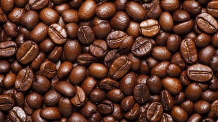 Freshly Roasted Coffee Beans A captivating close-up of aromatic dark roast coffee beans.
