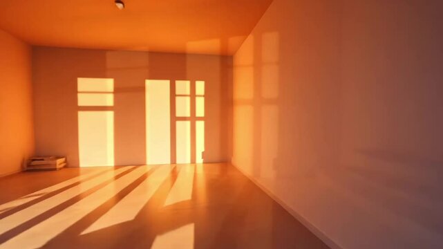 Sunset orange gradient studio room, vibrant linear pattern