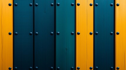 Obraz premium a close up of a wooden wall with rivets on it