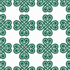 Lucky four-leaf clover ornament in the form of intertwined Celtic knots