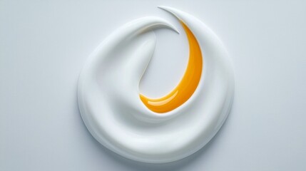 A white and yellow logo on a gray background