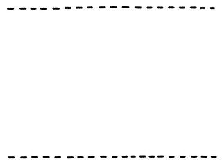 シンプルでかわいい手描きの点線ラインフレーム　モノクロ