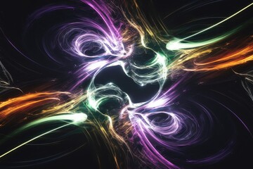 Fototapeta premium Abstract fractal art with vibrant, swirling colors and glowing energy, creating a mesmerizing visual experience.