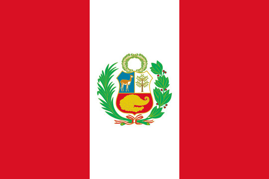 Realistic Peru Flag - South American National Symbol