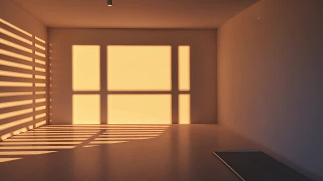 Sunset orange gradient studio room, vibrant linear pattern