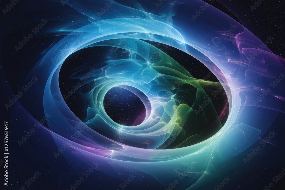 Poster abstract cosmic swirls of vibrant nebulae and starlight, creating a mesmerizing celestial vortex.