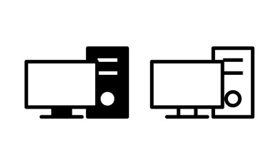Computer icon logo design. computer monitor sign and symbol