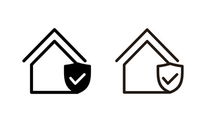 home insurance icon logo design. home protection sign and symbol